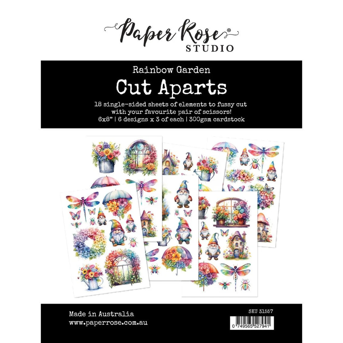 Paper Rose Studio Rainbow Garden Cut Aparts
