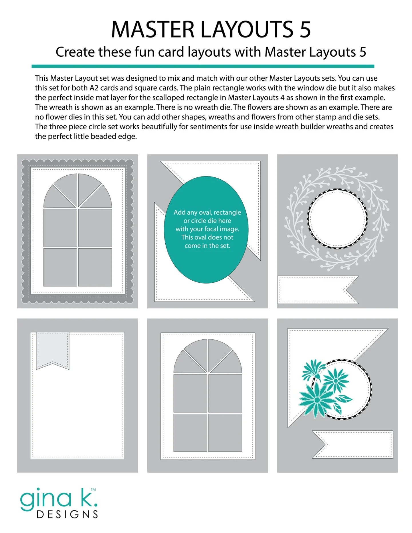 Gina K Designs Master Layouts 5 Die Set