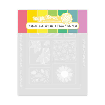 Waffle Flower Postage Collage Wild Flower Stencil