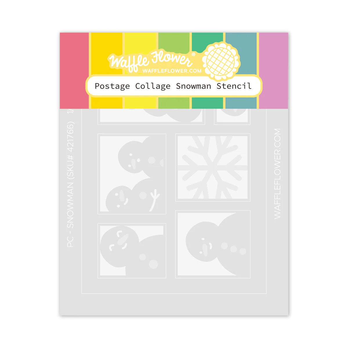 Waffle Flower Postage Snowman Stencil