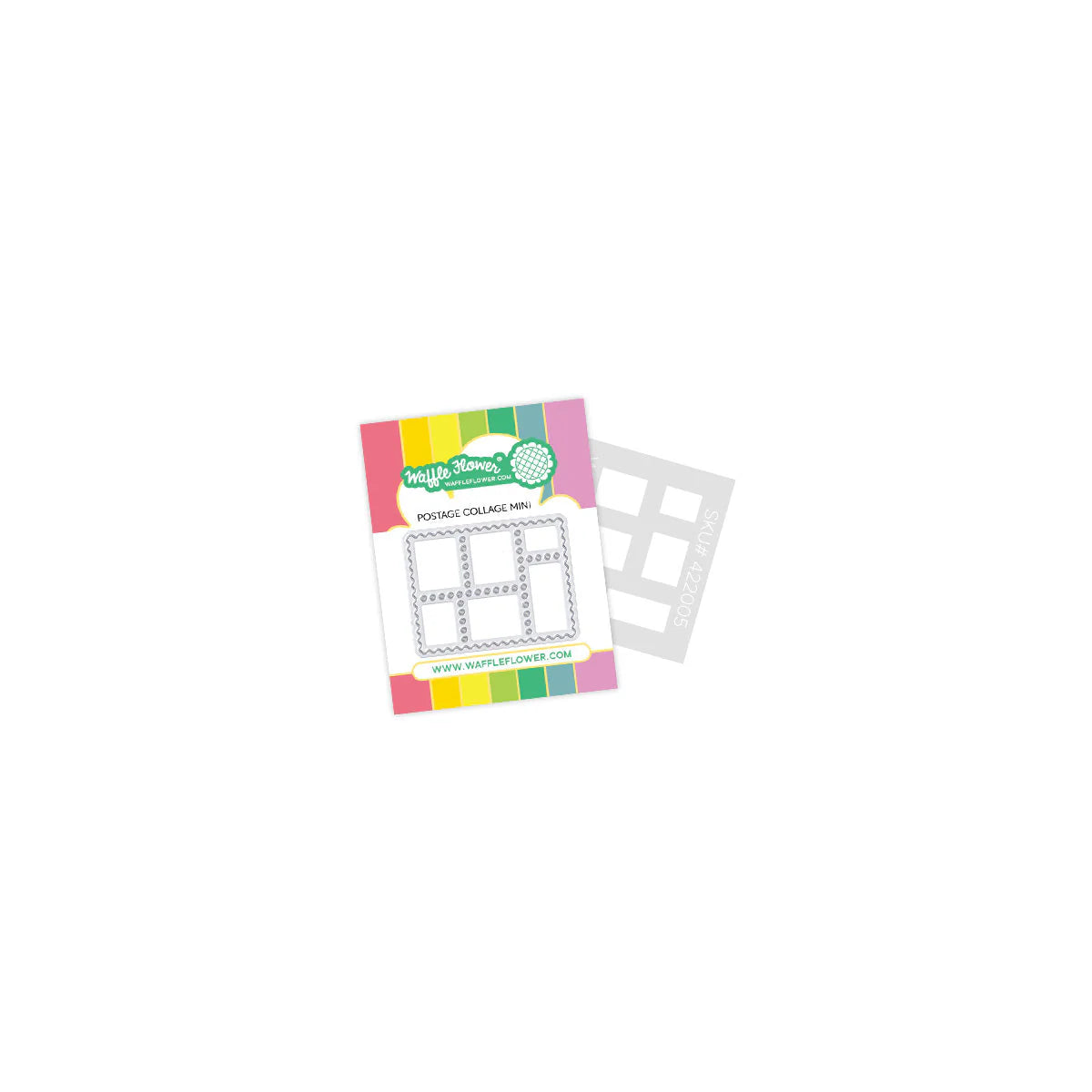Waffle Flower Postage Collage Miniature Die-n-Stencil Set