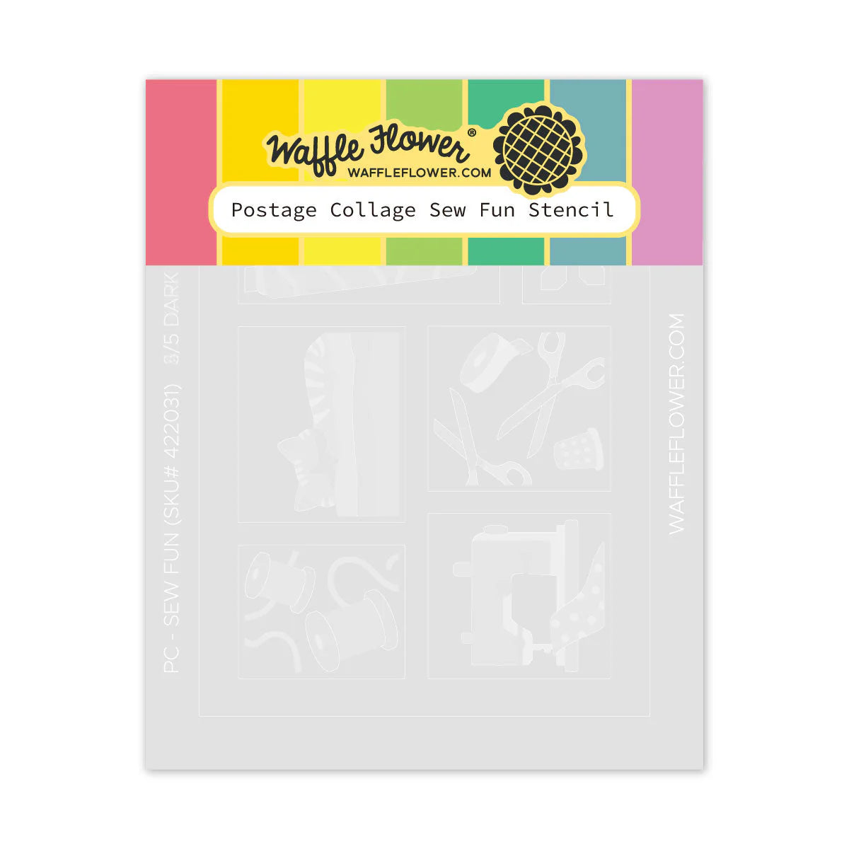 Waffle Flower Postage Collage Sew Fun Stencil Set