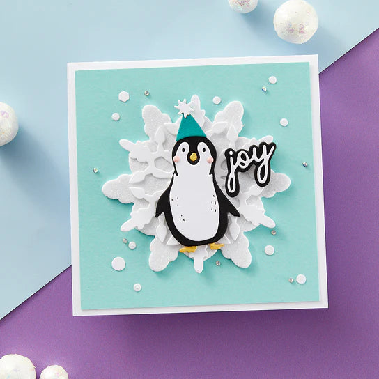 Simon Hurley Playful Penguins Etched Dies (Spellbinders)