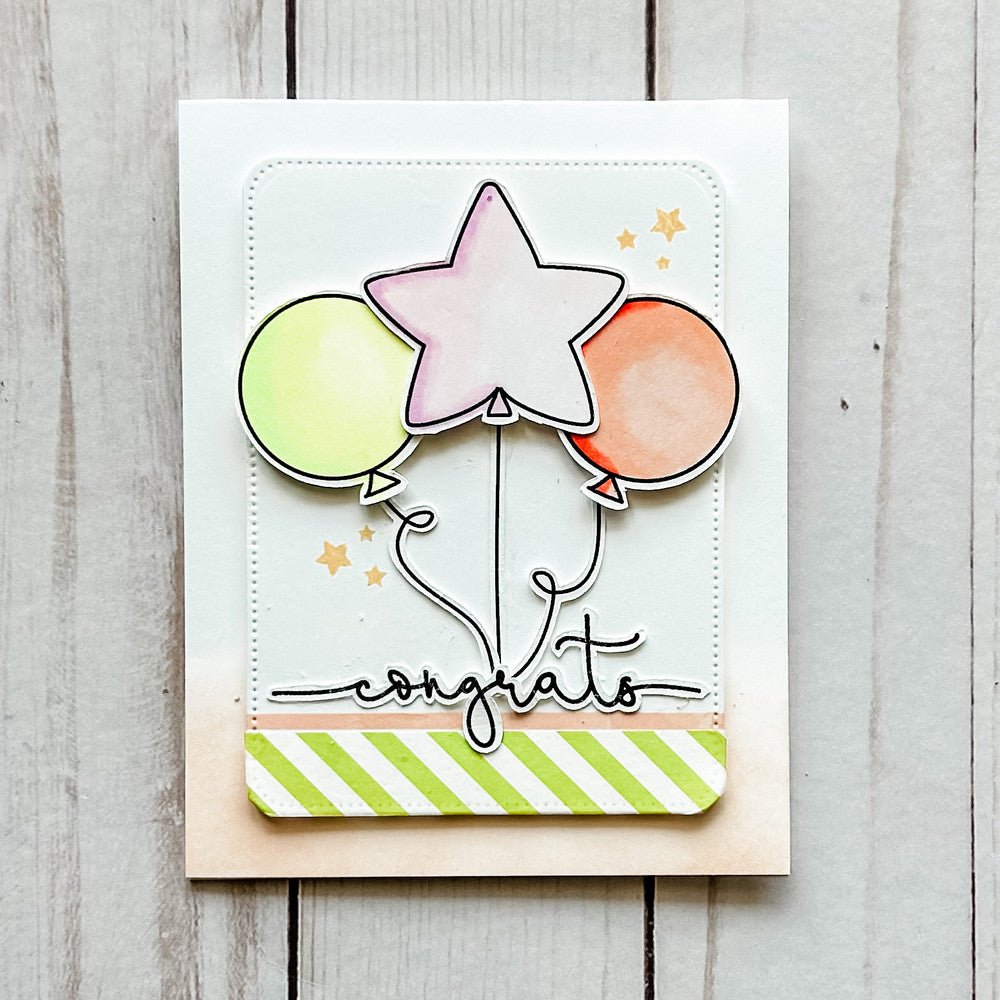 Avery Elle Balloon Wishes Clear Stamps