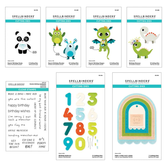 Spellbinders Monster Birthday Stamp and Die Bundle