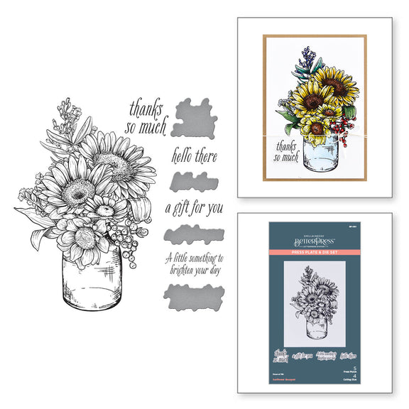 Spellbinders Sunflower Bouquet Press Plate & Die Set (BetterPress)