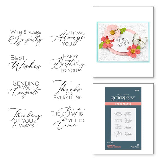 Spellbinders Always You Timeless Sentiments Press Plates (BetterPress)