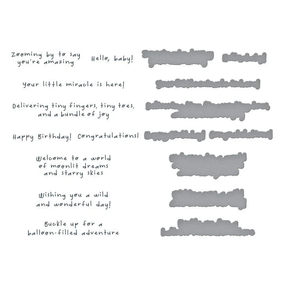 Spellbinders Little Smiles Sentiments Press Plate & Die Set