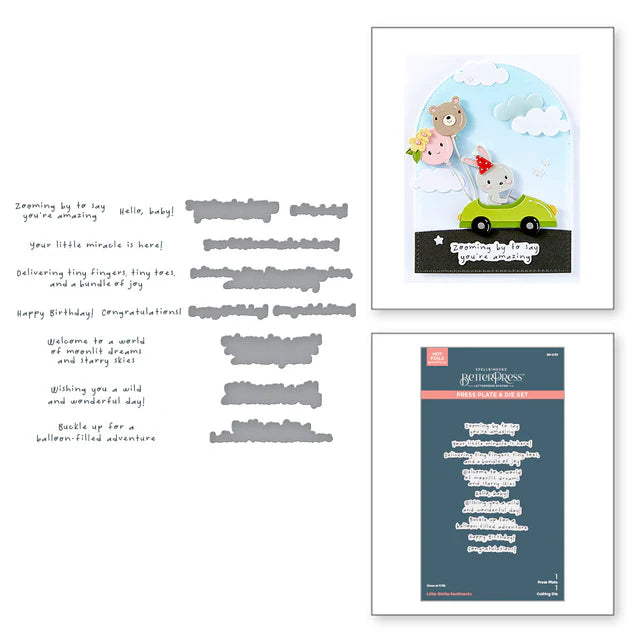 Spellbinders Little Smiles Sentiments Press Plate & Die Set