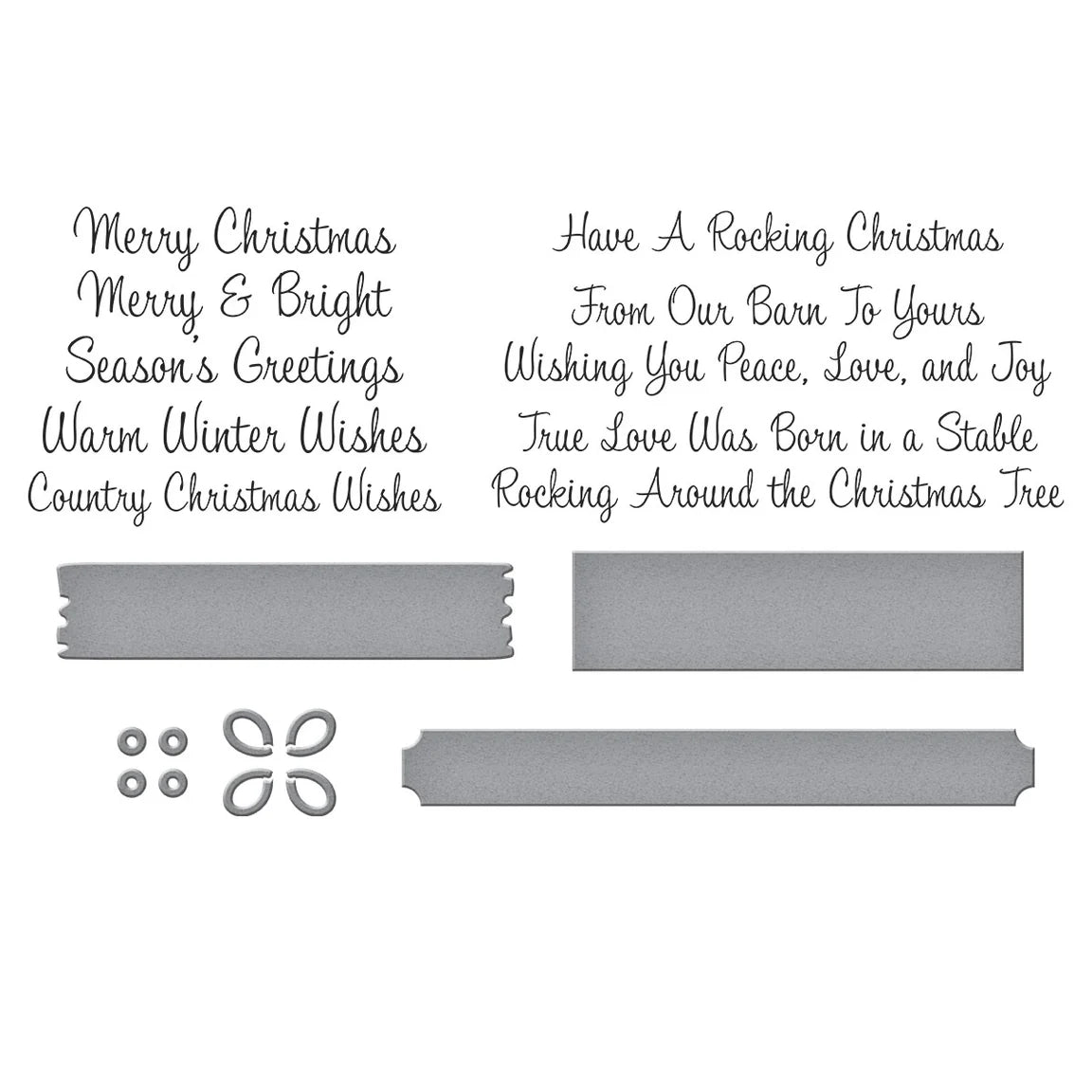 Spellbinders Country Christmas Banner & Sentients BetterPress Plate and Die set