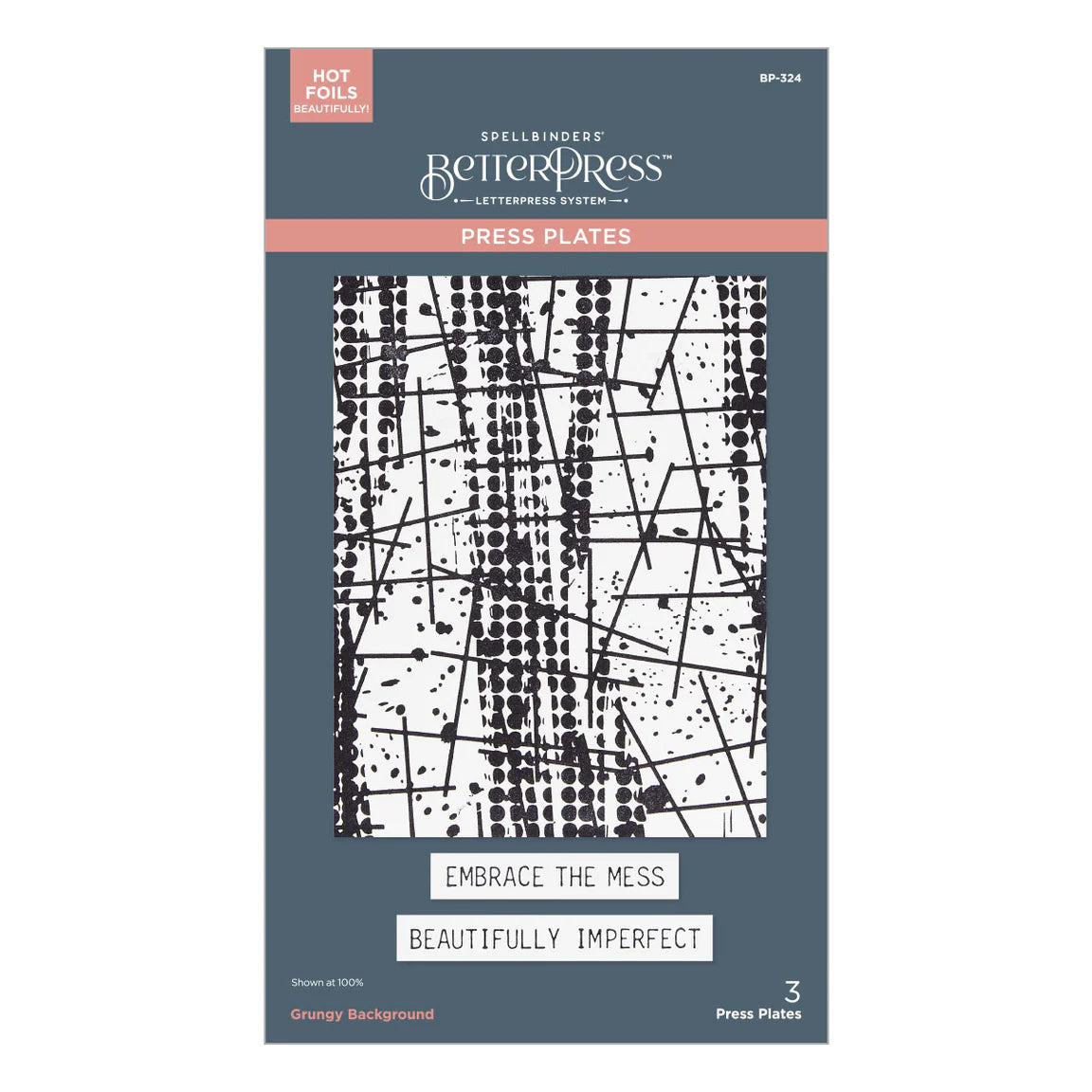 Spellbinders Grungy Background BetterPress Plates Set from the Beautifully Imperfect Collection