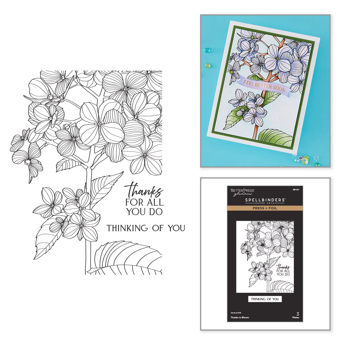 Spellbinders Thanks in Bloom Press/Foil Plate