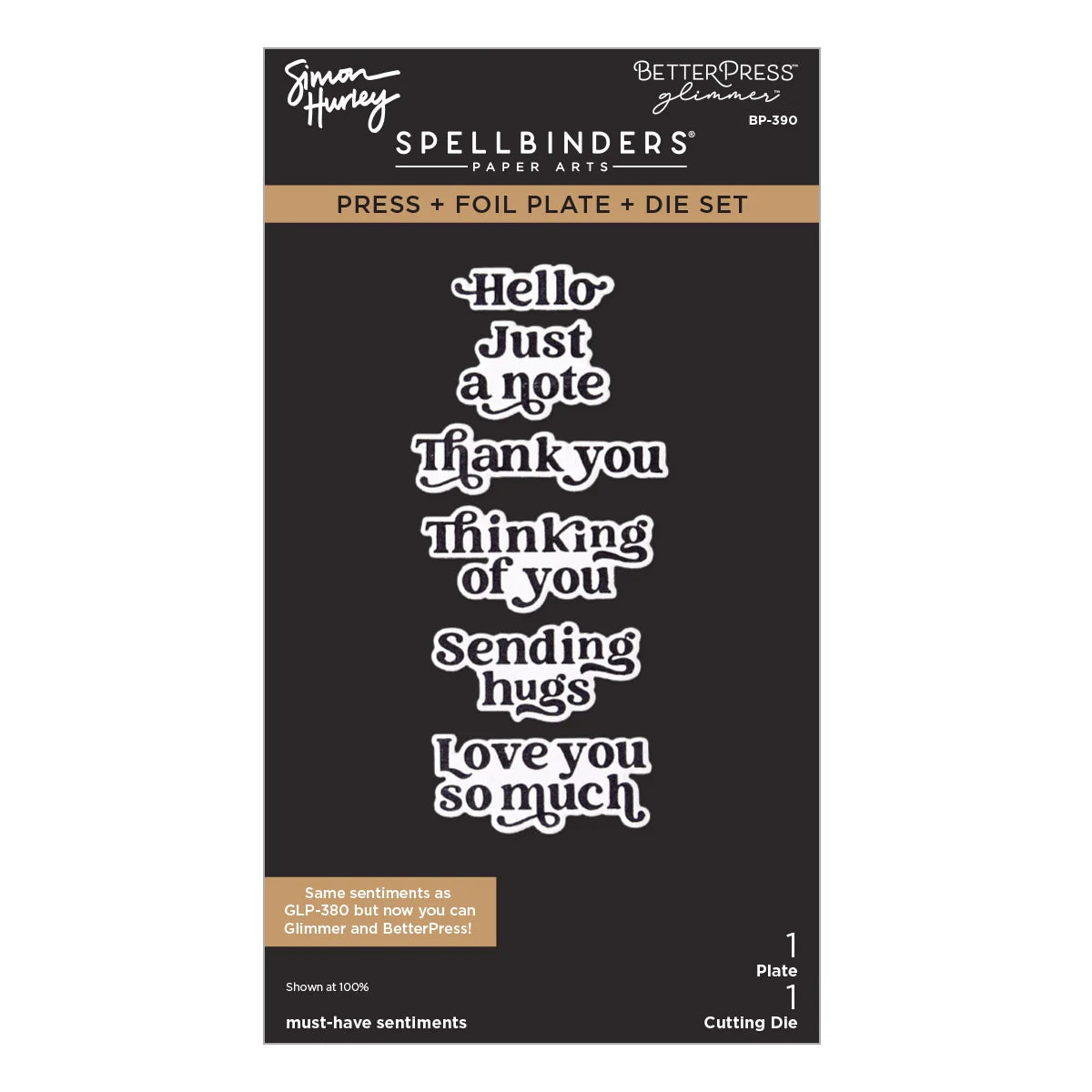 Spellbinders must-have sentiments Press/Foil Plate/Die Set by Simon Hurley