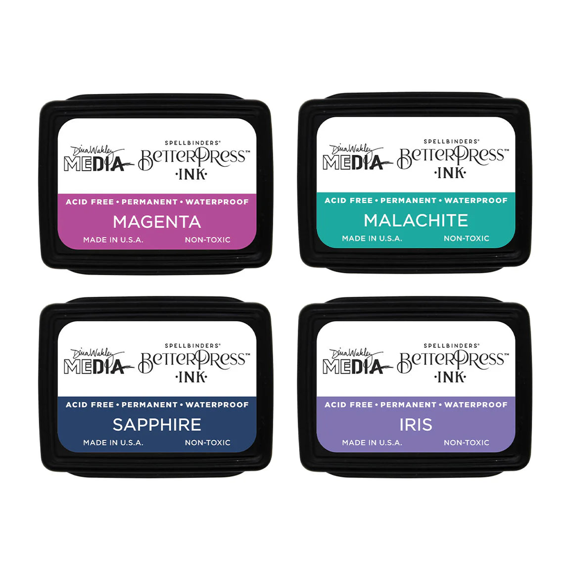 Spellbinders BetterPress Ink Mini Set - Happy, 4pk