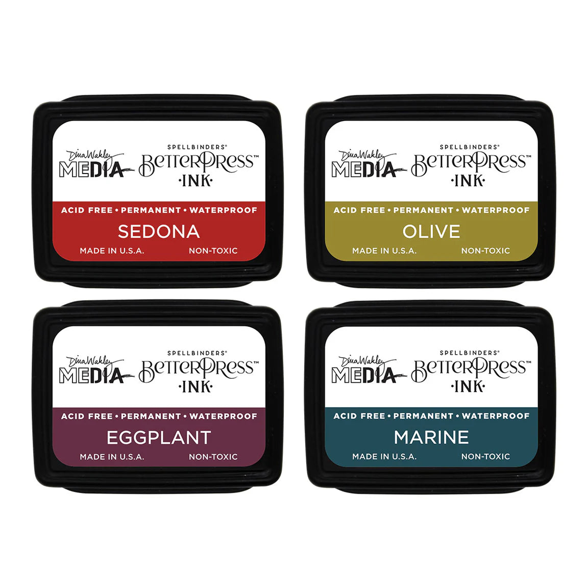Spellbinders BetterPress Ink Mini Set - Earthy, 4pk