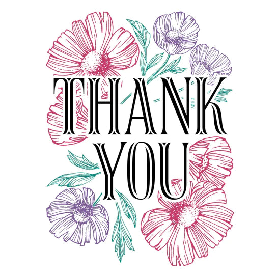 Spellbinders Thank You Blooms Press Plate & Registration Template (BetterPress)