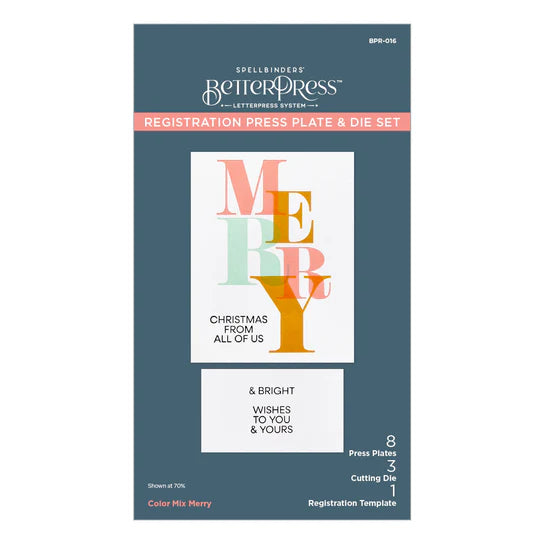 Spellbinders Color Mix Merry Press Plate, Die & Registration Template