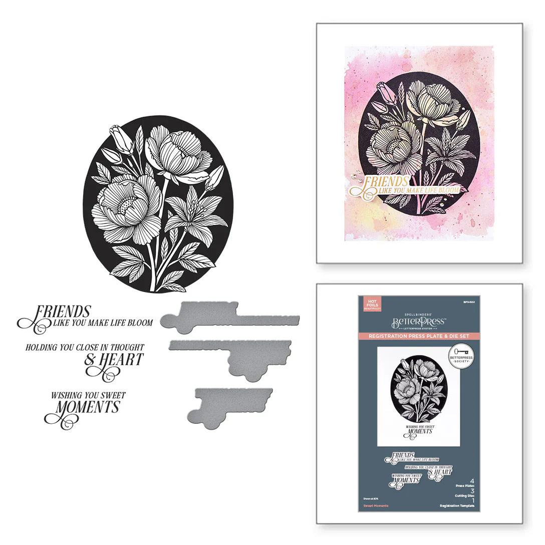 BetterPress Society August 2025 - Sweet Moments Registration, Plate and Die Set