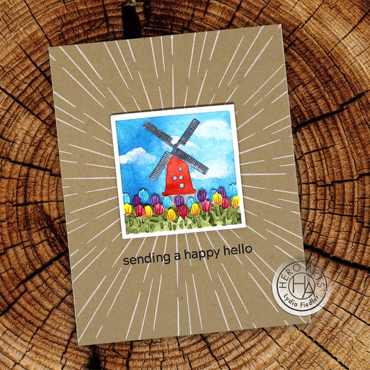Hero Arts Looking Glass Windmill Tulips Dies