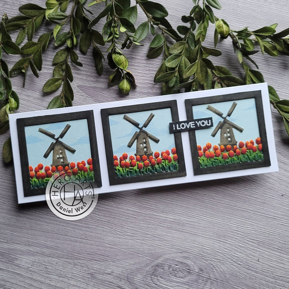 Hero Arts Looking Glass Windmill Tulips Dies