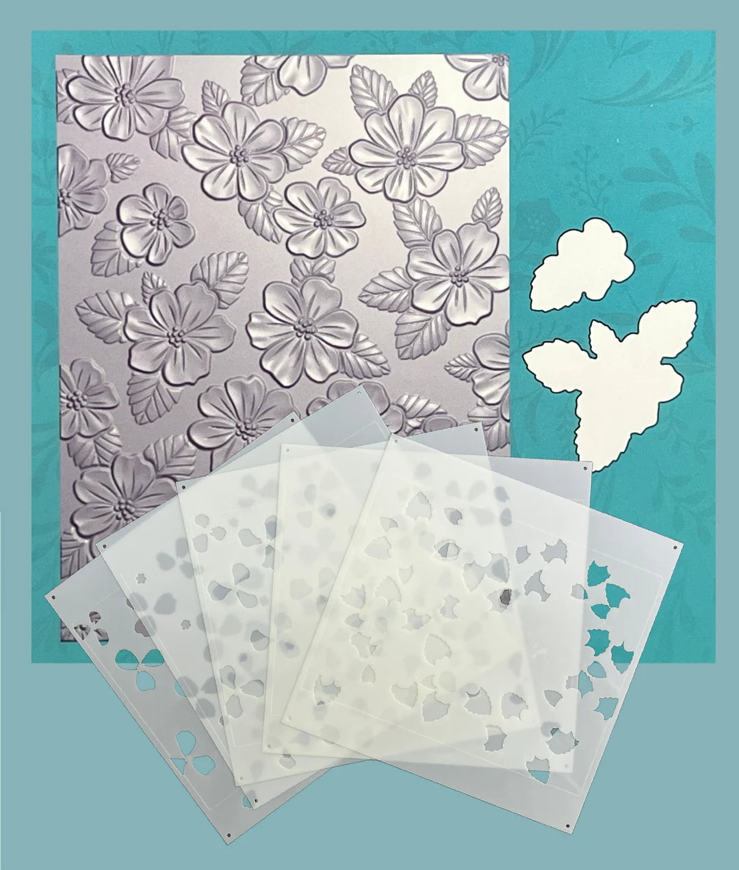Gina K Designs Dainty Flower Field 3D Embossing Folder, Die and Stencil
