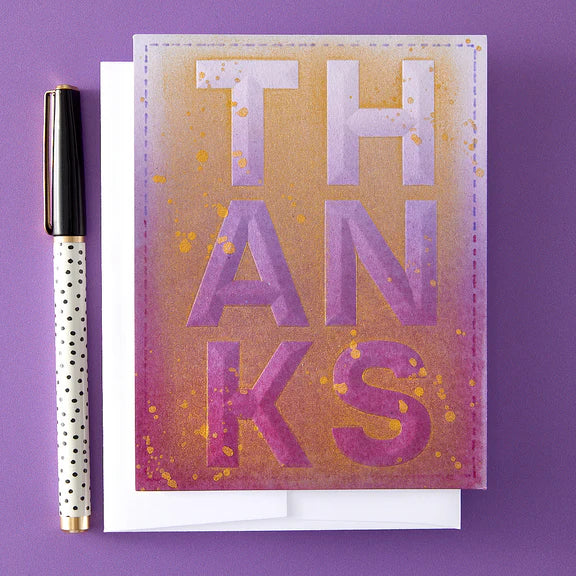 Spellbinders Beveled Thanks A2 Cardfront 3D Embossing Folder