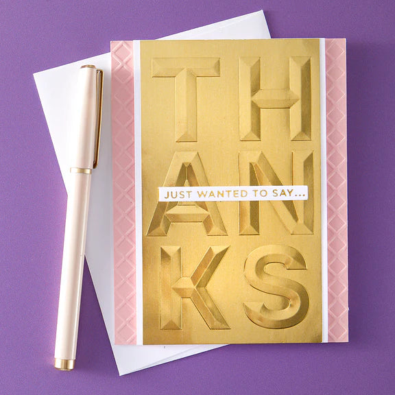Spellbinders Beveled Thanks A2 Cardfront 3D Embossing Folder