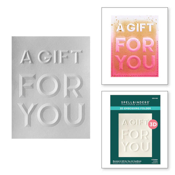 Spellbinders Beveled A Gift for You A2 Cardfront 3D Embossing Folder