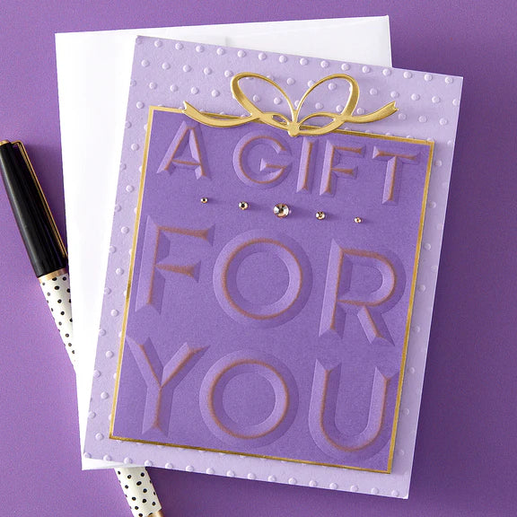 Spellbinders Beveled A Gift for You A2 Cardfront 3D Embossing Folder