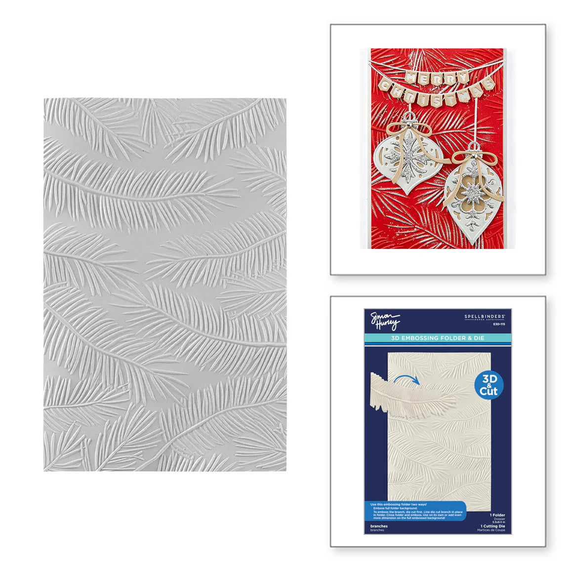 Simon Hurley Branches 3D Embossing Folder and Die -Spellbinders