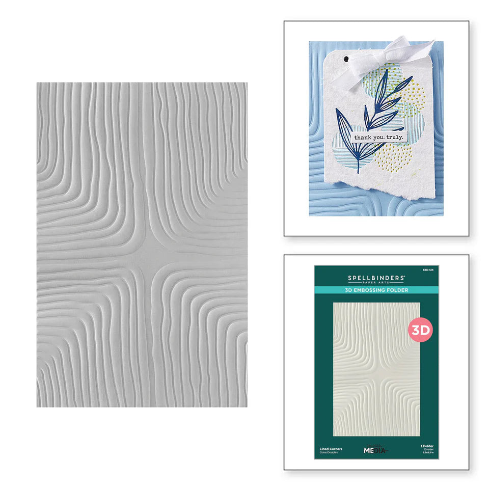 Spellbinders Lined Corners 3D Embossing Folder