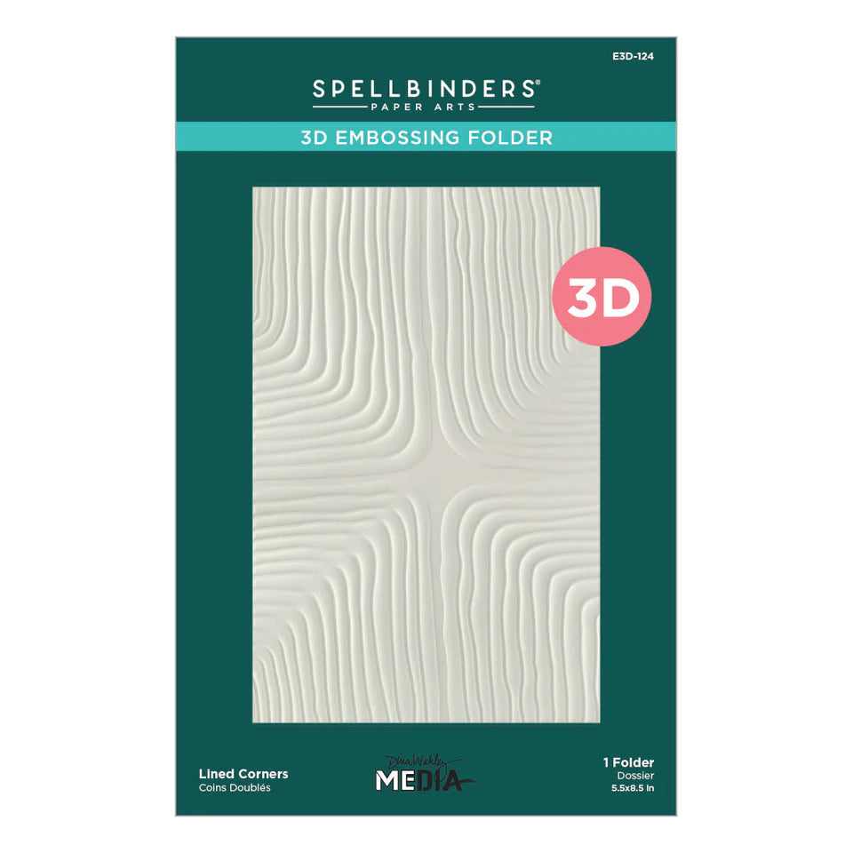 Spellbinders Lined Corners 3D Embossing Folder