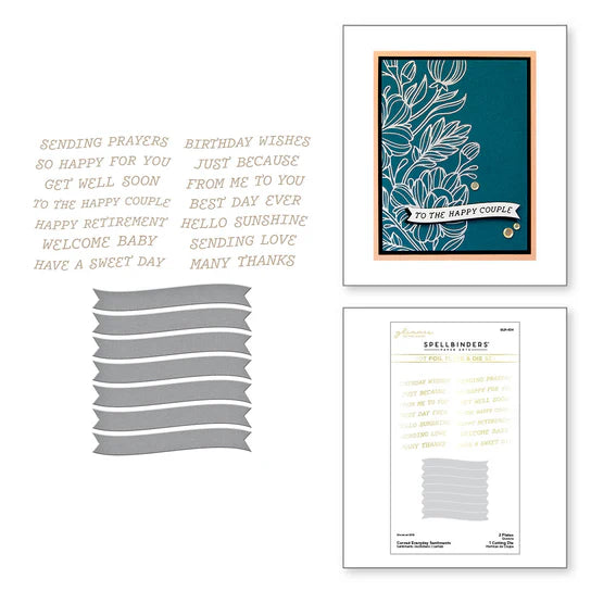 Spellbinders Curved Everyday Sentiments Hot Foil Plate & Die Set