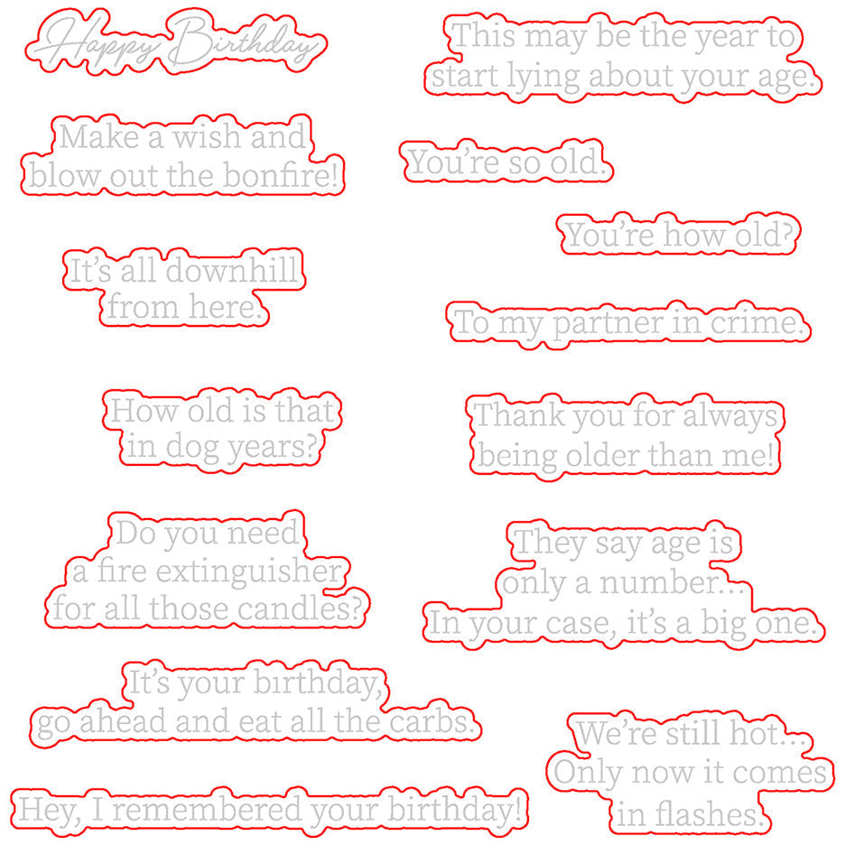 Honey Bee Stamps: Snarky Birthday Inside Sentiments Honey Cuts Dies