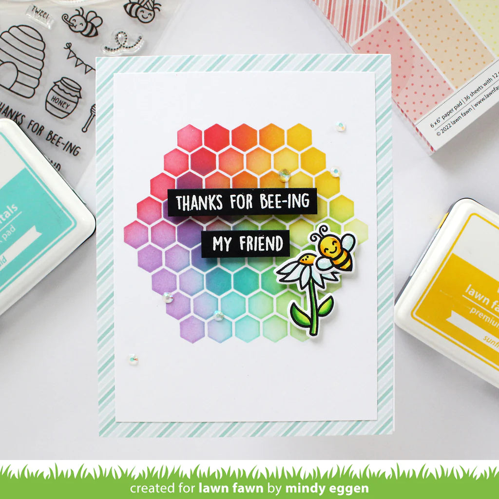 Lawn Fawn Honeycomb Stencil (Lawn Clippings)