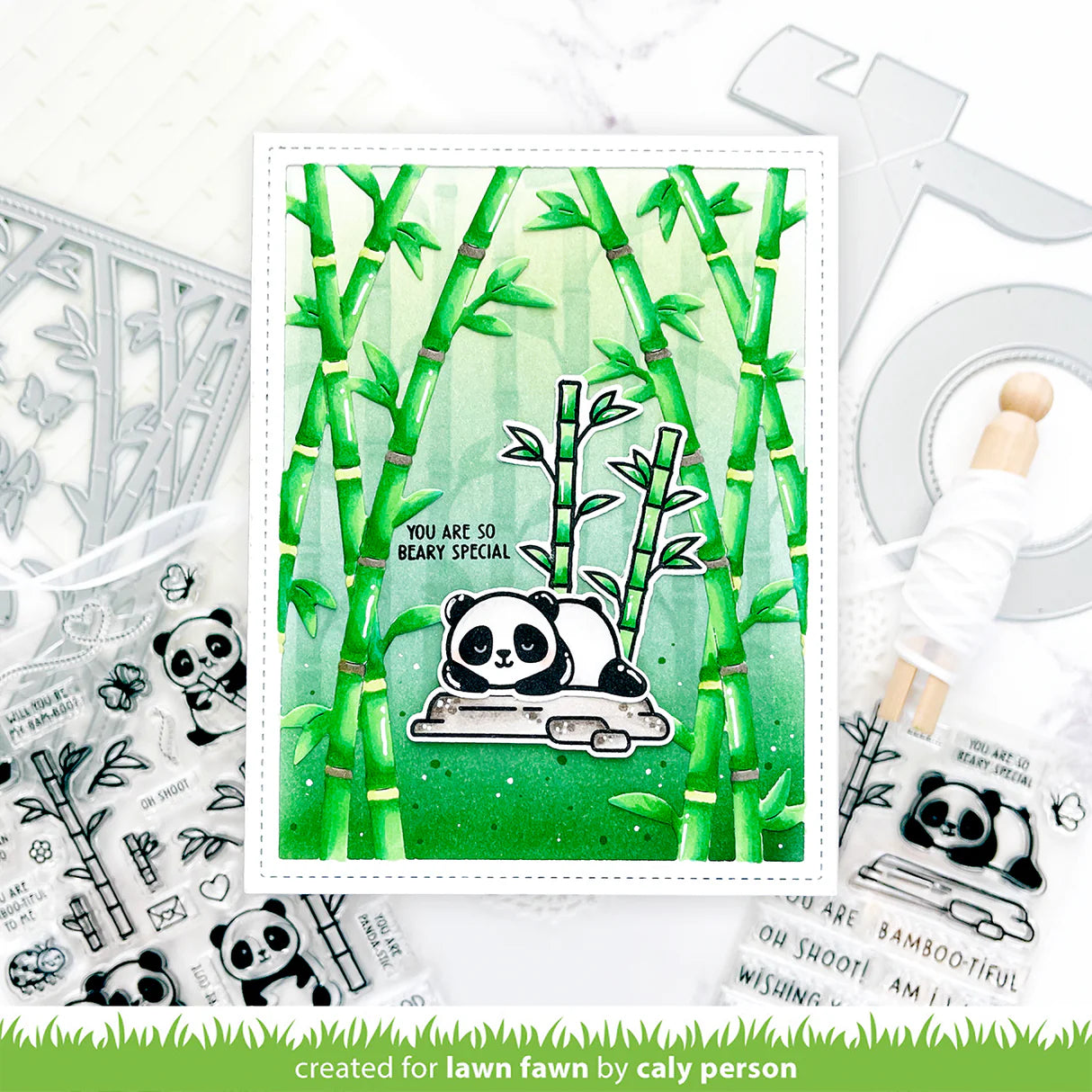 Lawn Fawn Bamboo Forest Backdrop: Portrait Dies