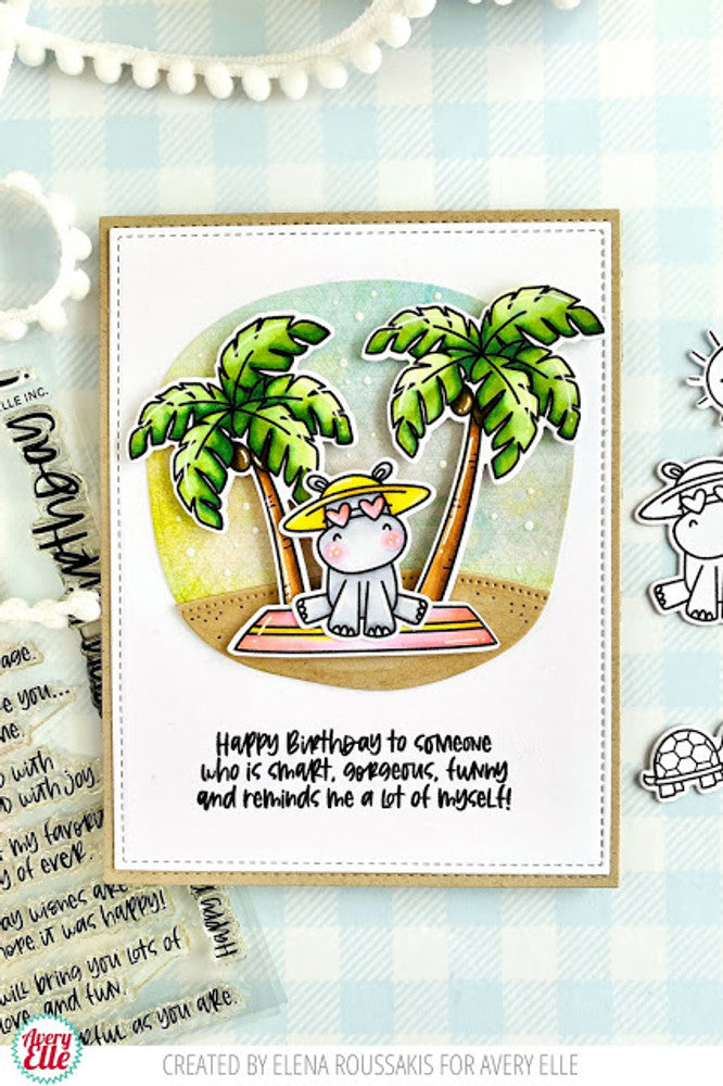 Avery Elle Inside Birthday Greetings Clear Stamps