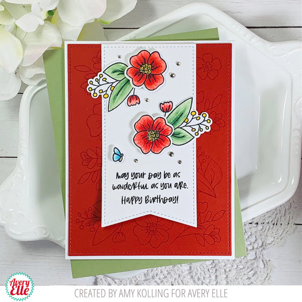 Avery Elle Inside Birthday Greetings Clear Stamps