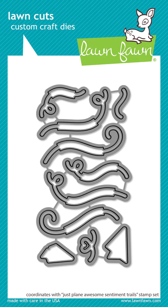 Lawn Fawn Just Plane Sentiment Trails Awesome Dies