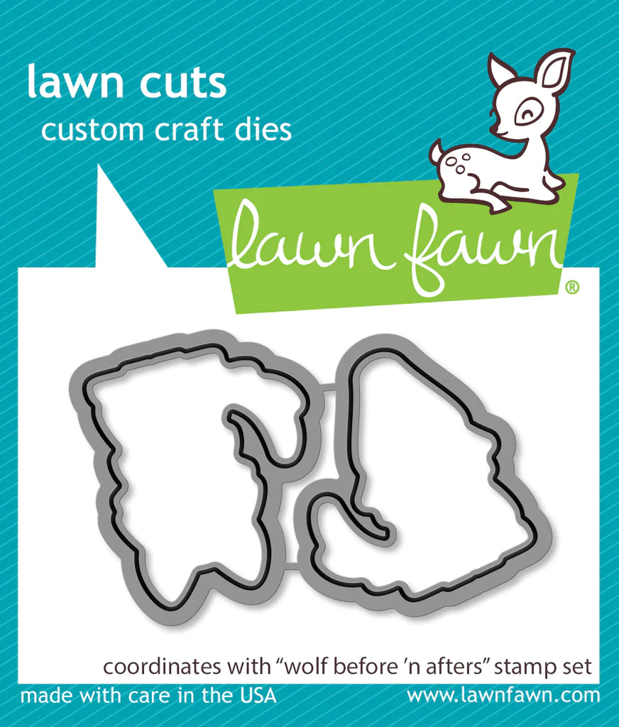 Lawn Fawn Wolf Before 'n Afters Die Set