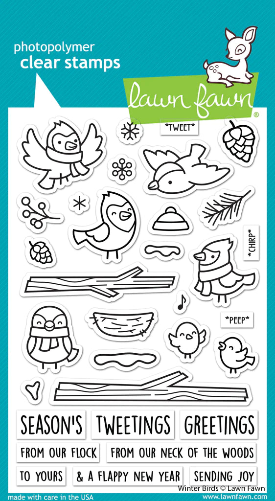 Lawn Fawn Winter Birds Stamp Set