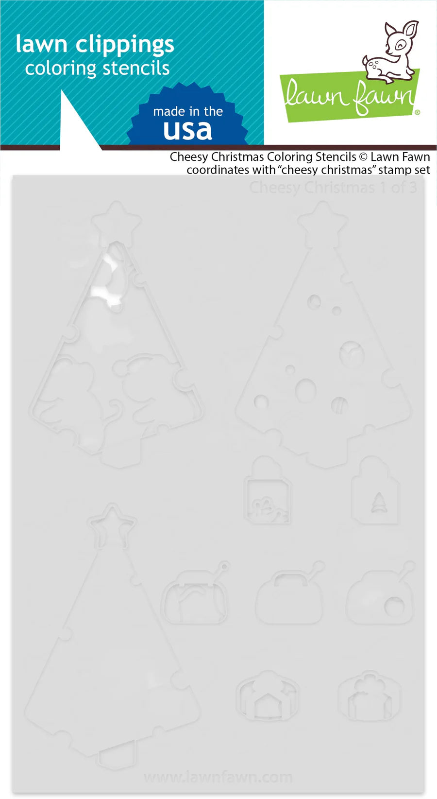 Lawn Fawn Cheesy Christmas Coloring Stencils