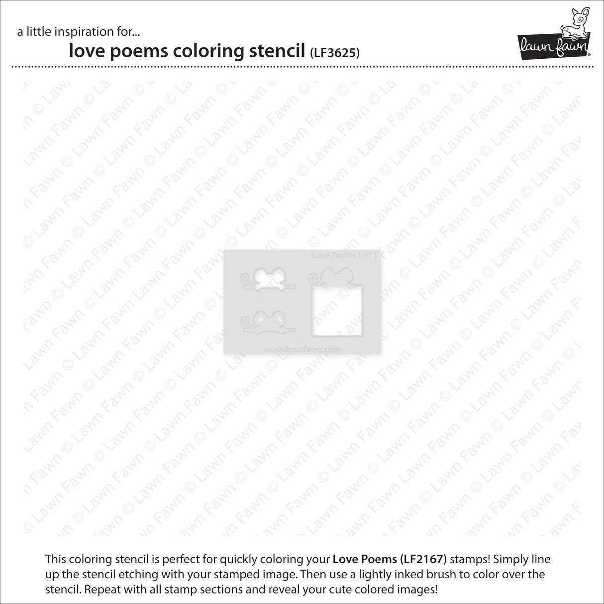 Lawn Fawn Love Poems Coloring Stencil