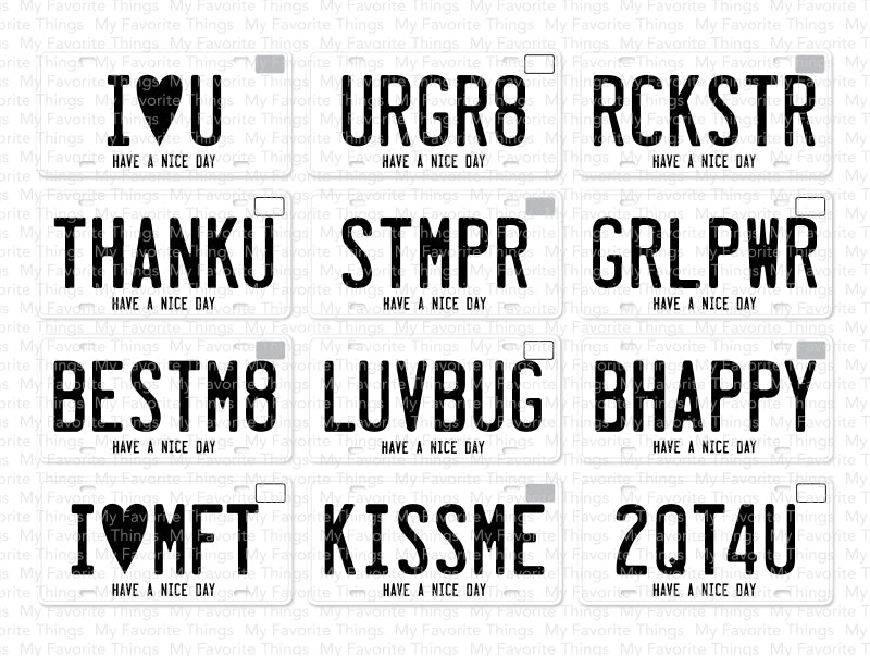 My Favorite Things Vanity License Plate Alphabet Stamp Set