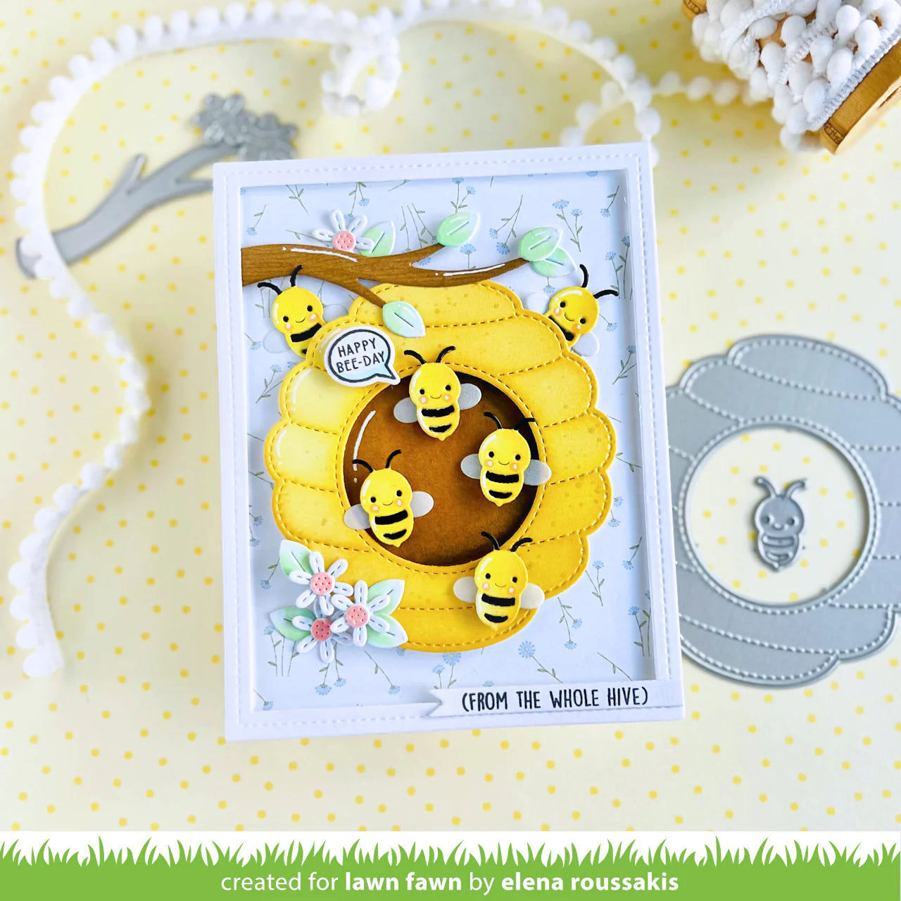 Lawn Fawn Magic Iris Beehive Add-On Dies