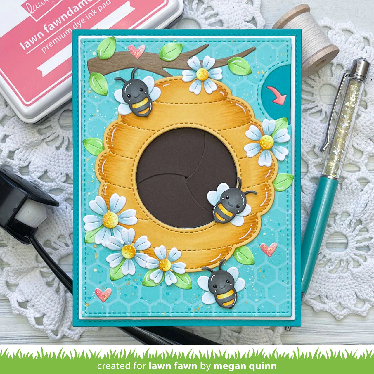 Lawn Fawn Magic Iris Beehive Add-On Dies