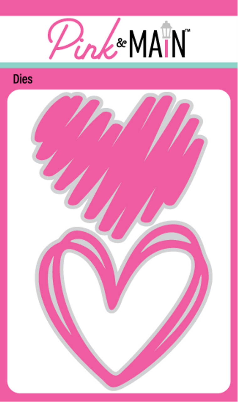 Pink & Main Doodles Hearts Dies