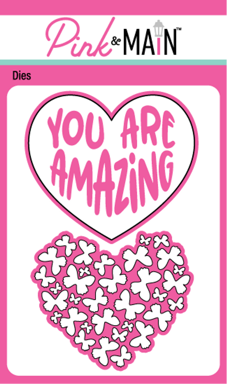 Pink & Main Heart a Flutter Dies