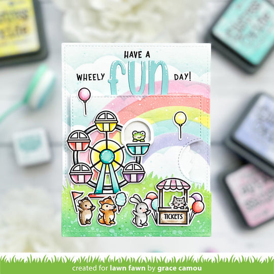 Lawn Fawn Lawn Clippings Reveal Wheel Wheely Great Day Templates