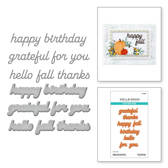 Happy Fall Sentiments Dies - World Cardmaking Day 2024 - Spellbinders